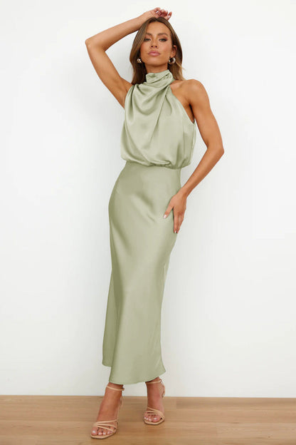 Elise | Abito Halter di Raso Elegante – Gracioso e Chic
