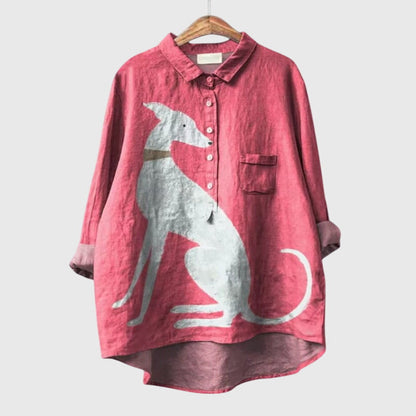 TESSA – CAMICIA CON STAMPA DI PERRO GIOCOSO