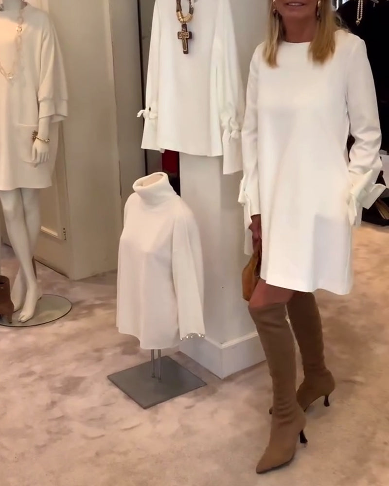 NIA – ABITO MINI CON MANICHE DI LAZO ELEGANTE
