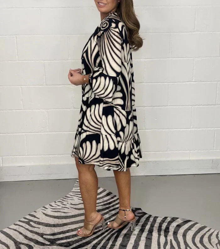 Fenella - Abito Midi di Scollo a V Stampato
