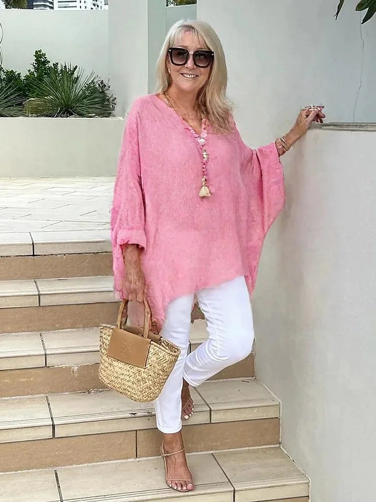 Caelina - Camicia Basic Tinta unita a maniche lunghe
