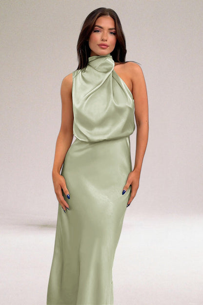 Élodie - Abito di satin glamuroso con collo halter.
