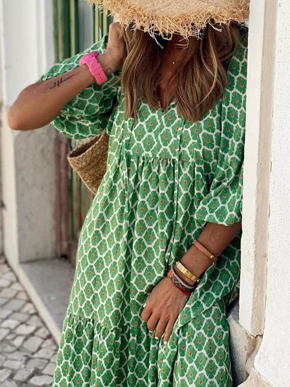 Abito Maxi Stampato Boho