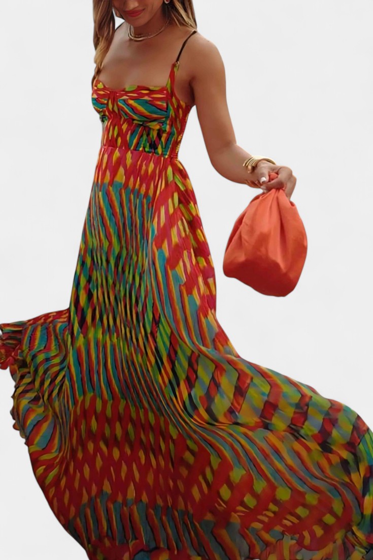 Océana Abito maxi Halter Abstracto