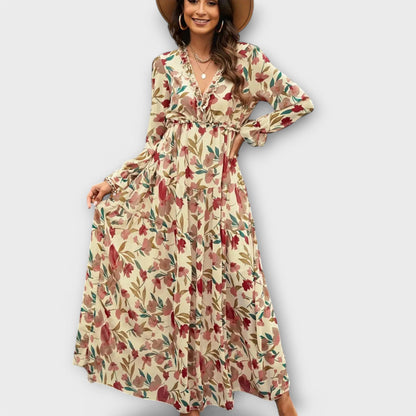 Juno - Elegante Abito Maxi Floreale
