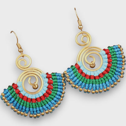 Isalda – Orecchini vintage con legno e perle