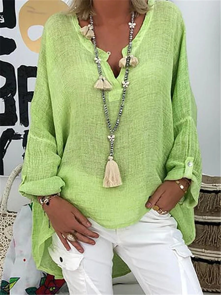Caelina - Camicia Basic Tinta unita a maniche lunghe