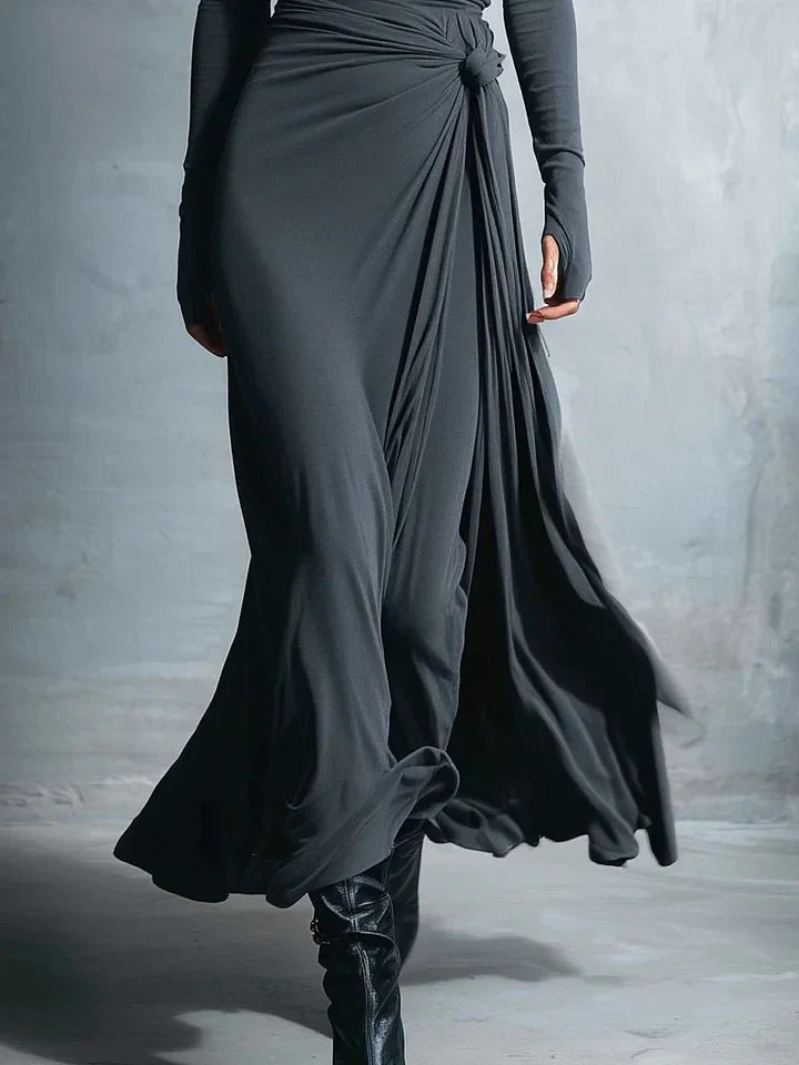 Elegante Abito maxi di Jersey con Nudo Lateral