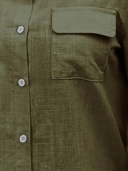 Athena - Camicia di Cotone con Tasche Frontali