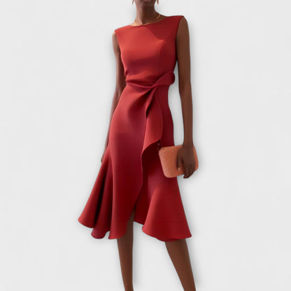 Juliette – Abito midi Asimmetrico con Drapé