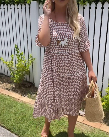 Rebecca - Abito midi Casual Chic con Maniche Volant