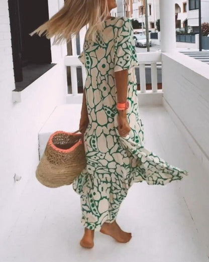 ESTER - Abito Maxi con Maniche corte