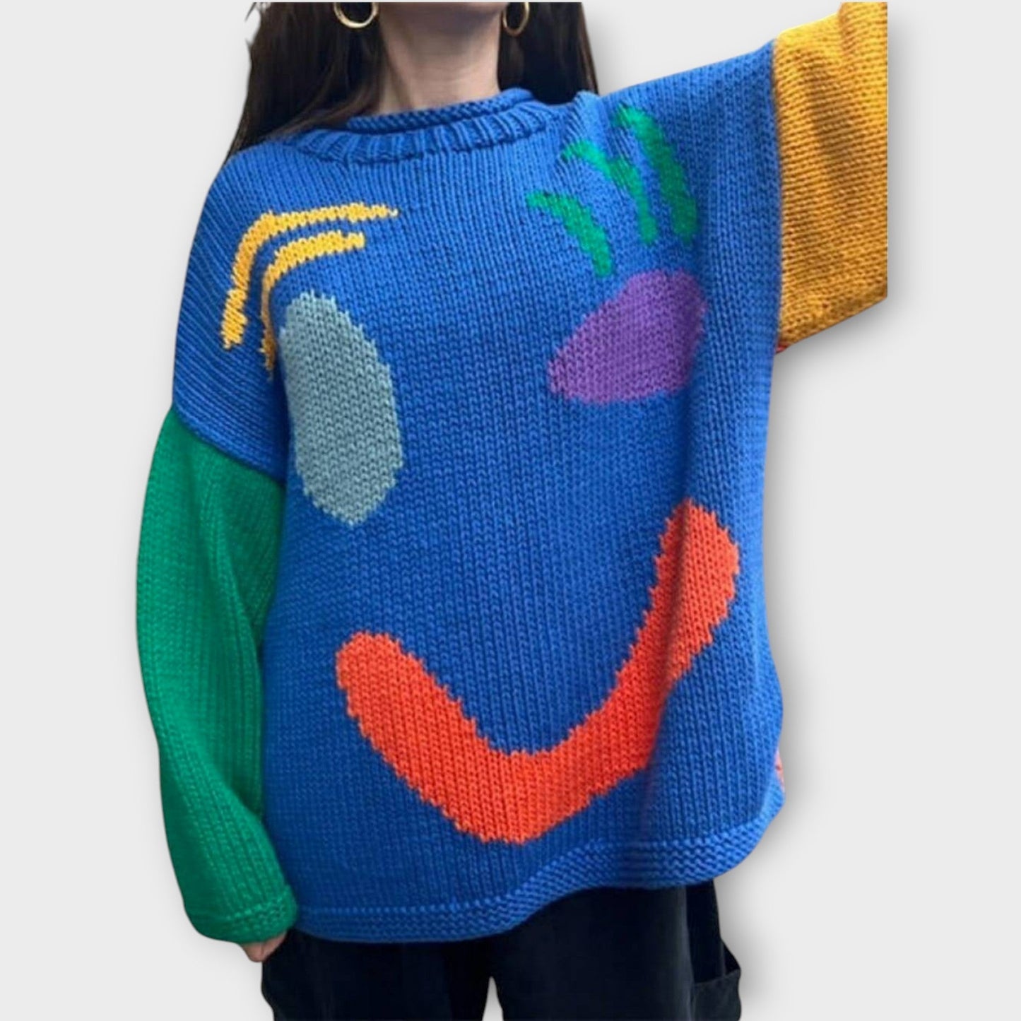 Maglione in maglia Abstracto Fatto a mano
