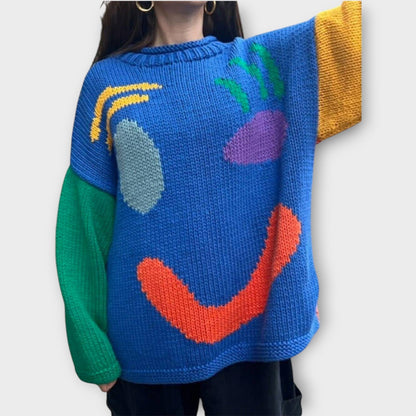 Maglione in maglia Abstracto Fatto a mano