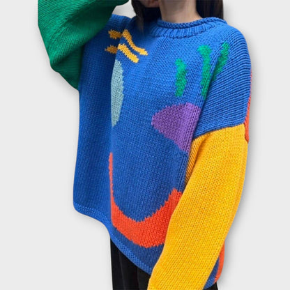 Maglione in maglia Abstracto Fatto a mano