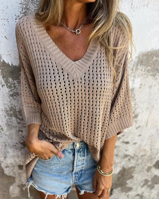 DAONA - Top di maglia con scollo a V