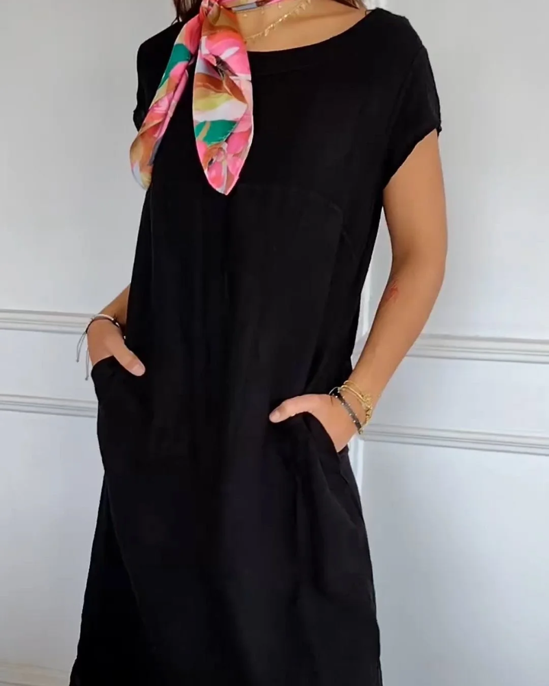 Juniper - Abito in cotone e lino alla moda con Tasche