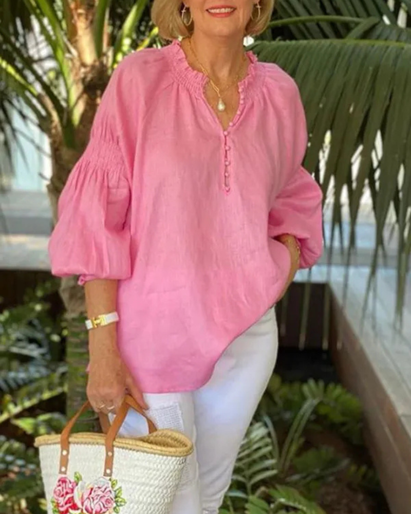 ABORE - BLUSA CASUAL IN COTONE E LINO