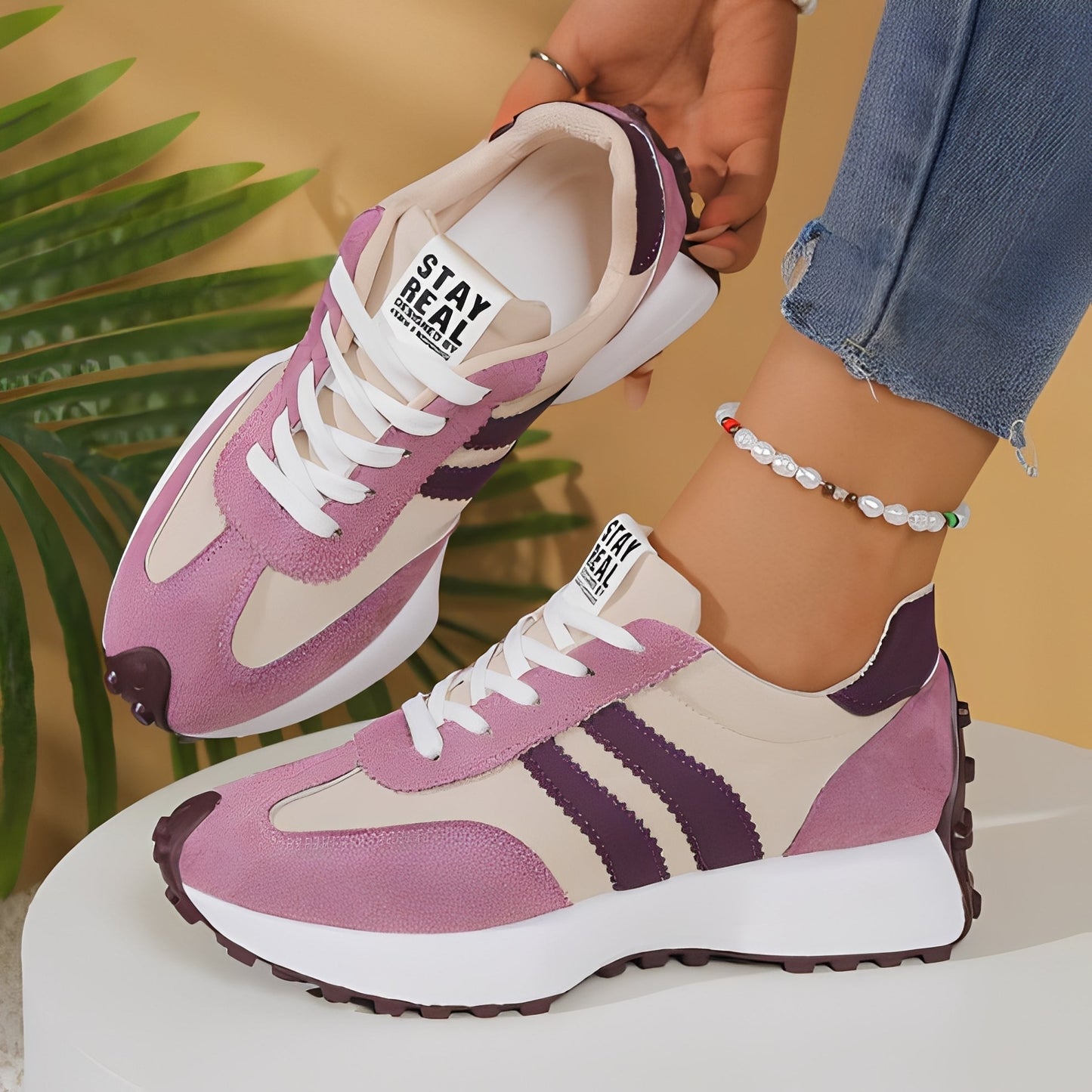Lauren - Sneakers casual con suola gruesa per donna