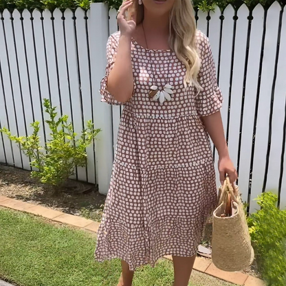 Rebecca - Abito midi Casual Chic con Maniche Volant