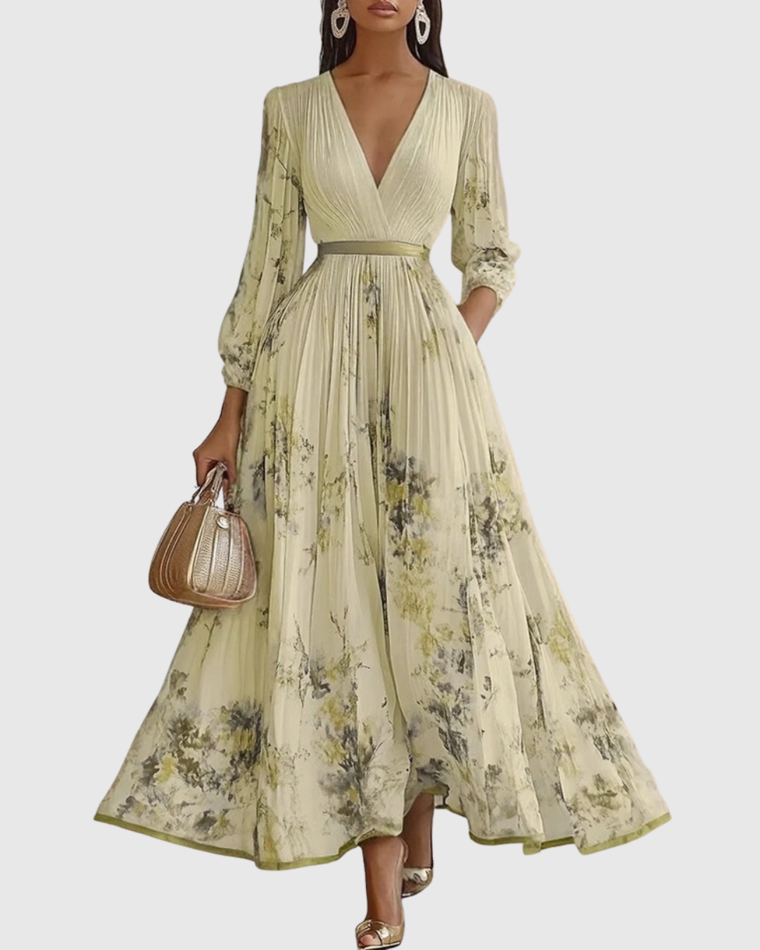 Abito Longue Plissée Élégante Rowella - Maxi Abito Fluido donna