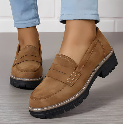 Elise - Eleganti mocassini con platform mate per donna