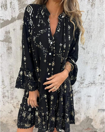 Teagan - Abito Boho di Taglio Suelto con scollo a V per Donne