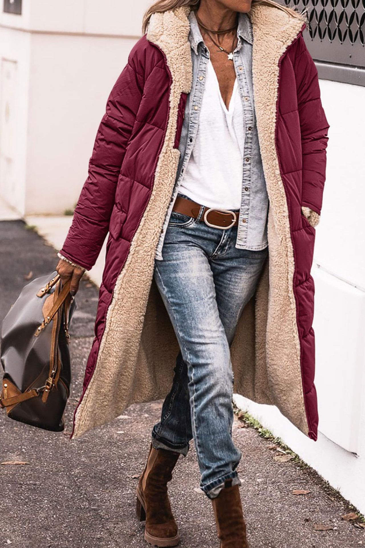 Johna – Cappotto reversibile di Sherpa Luxe