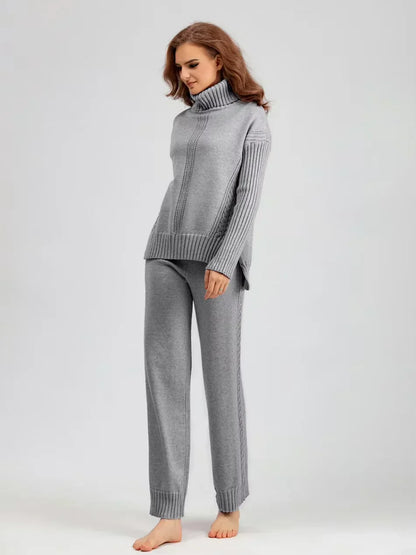 Scarlett - Set di Maglione di Collo alto Chic e Pantaloni Sueltos