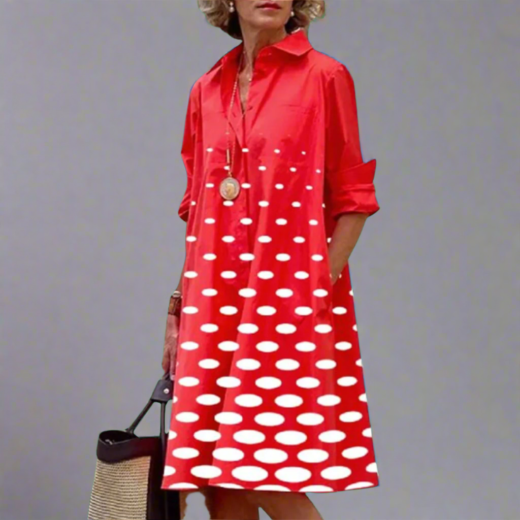 Zosia | Abito Rétro di Maniche lunghe con tasche da donna