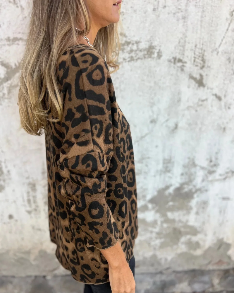 SERANA - BLUSA DI STAMPA DI LEOPARDO