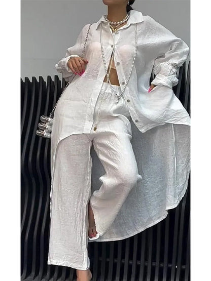 Set di Top e Pantaloni a maniche lunghe con Orlo Irregular