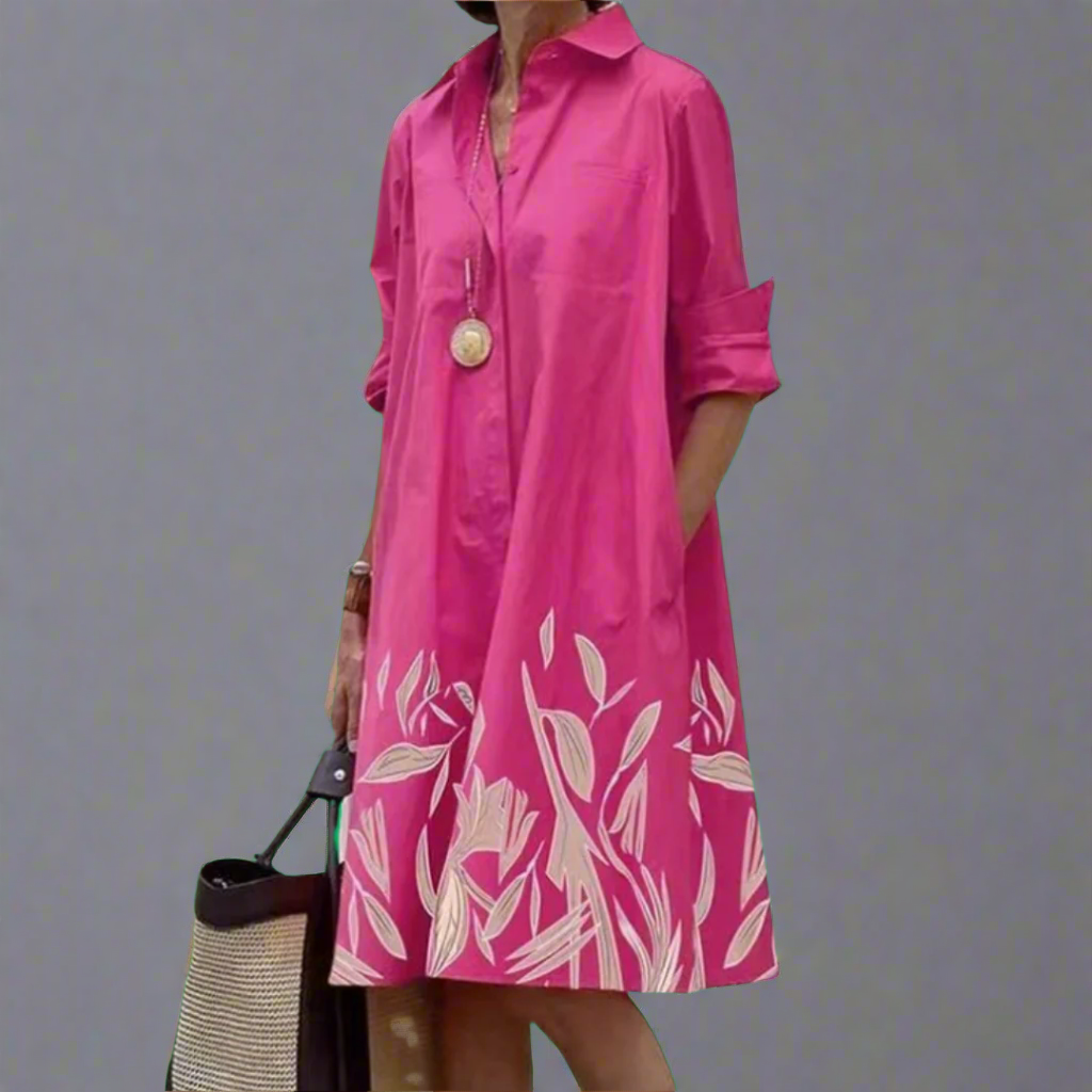 Xyla | Abito Elegante con Collo Caído e Maniche lunghe