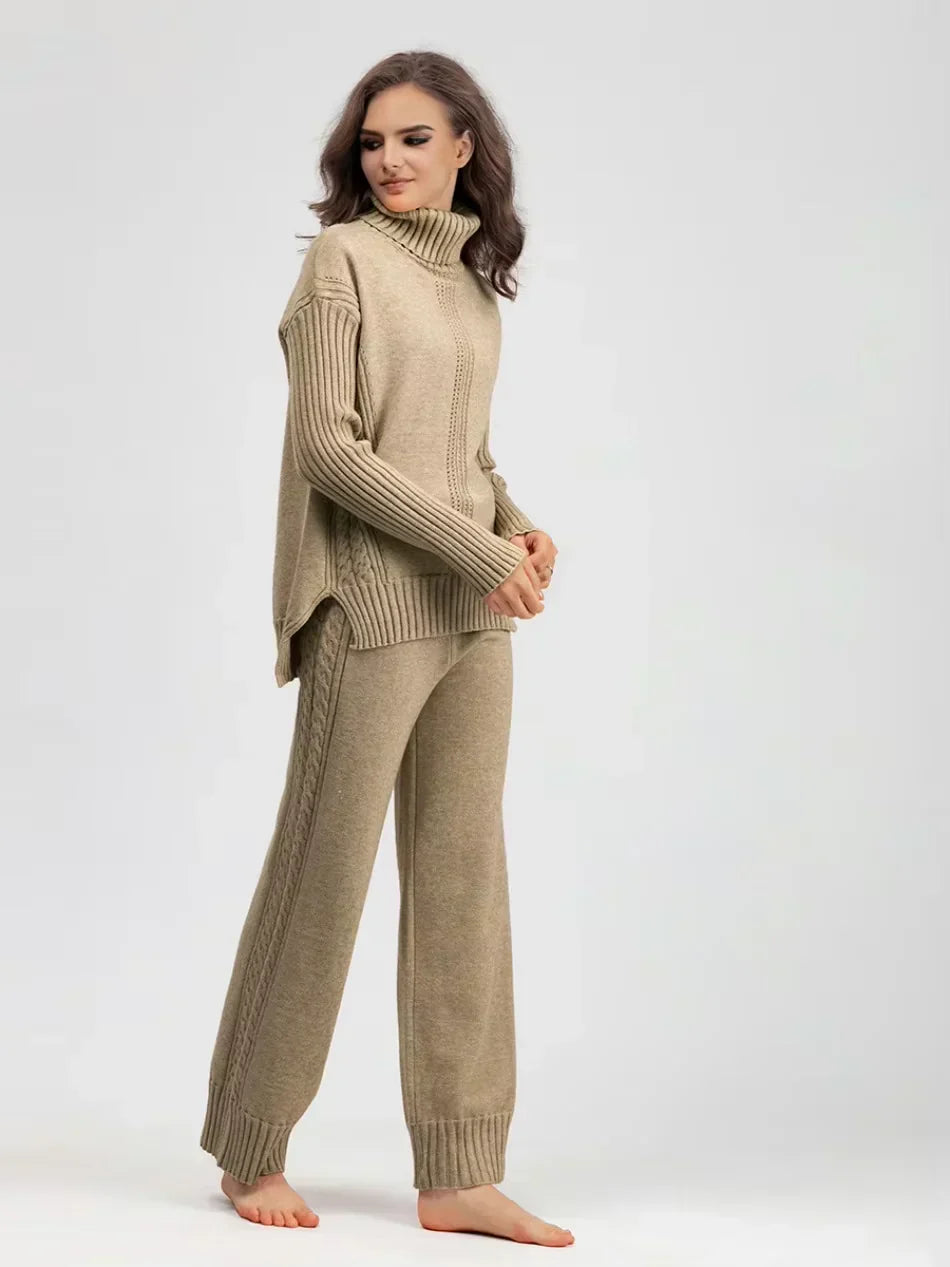 Scarlett - Set di Maglione di Collo alto Chic e Pantaloni Sueltos