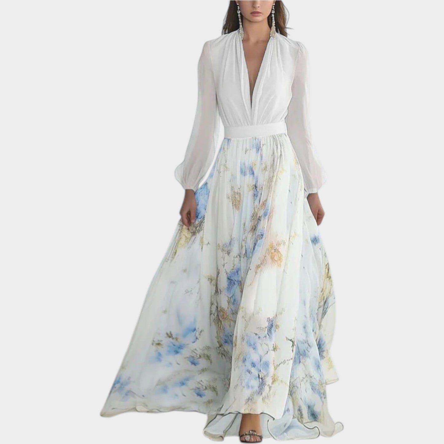 Abito maxi in Chiffon Floreale