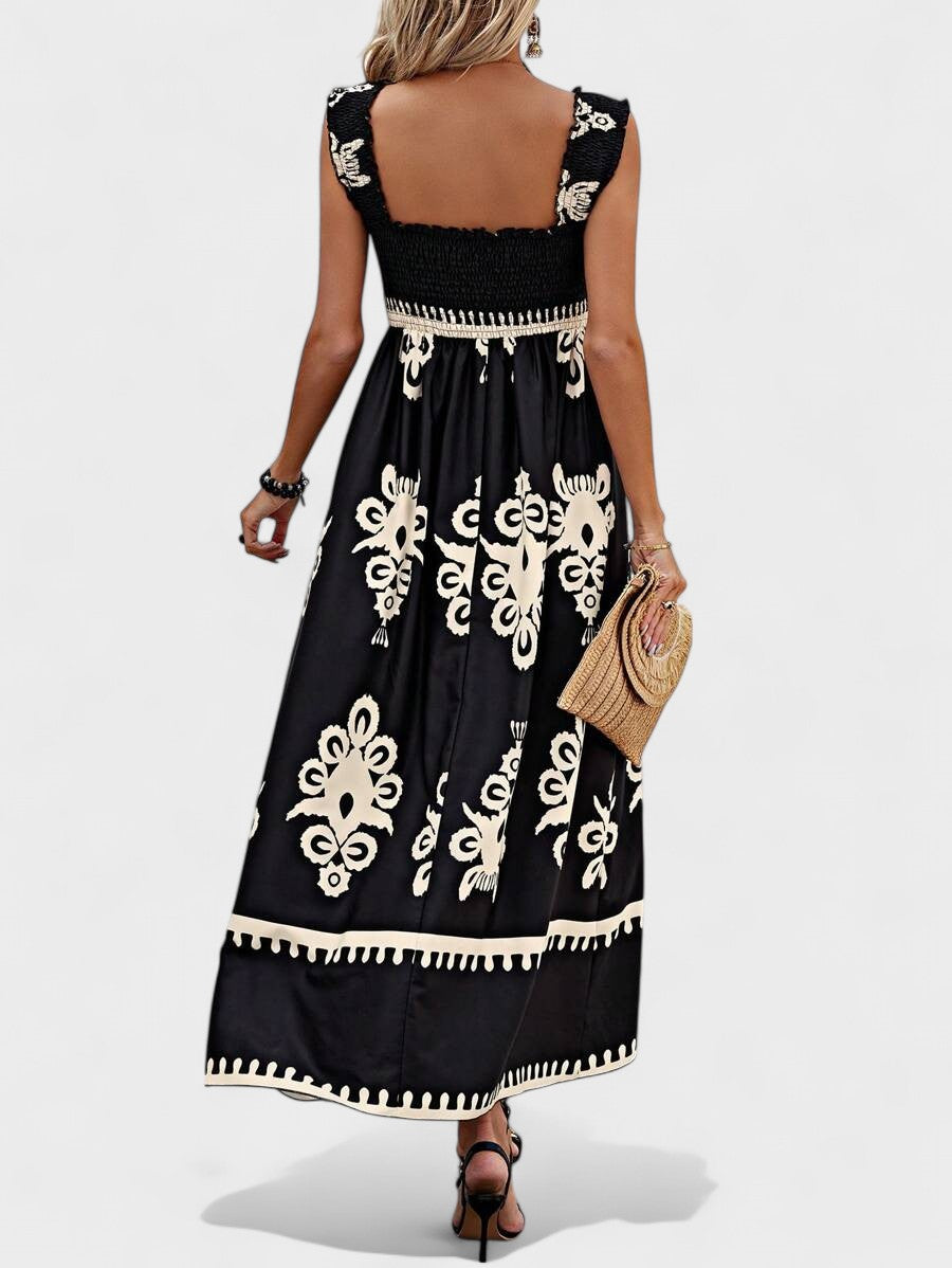 Liora | Abito Maxi con Cuerpo Fruncido