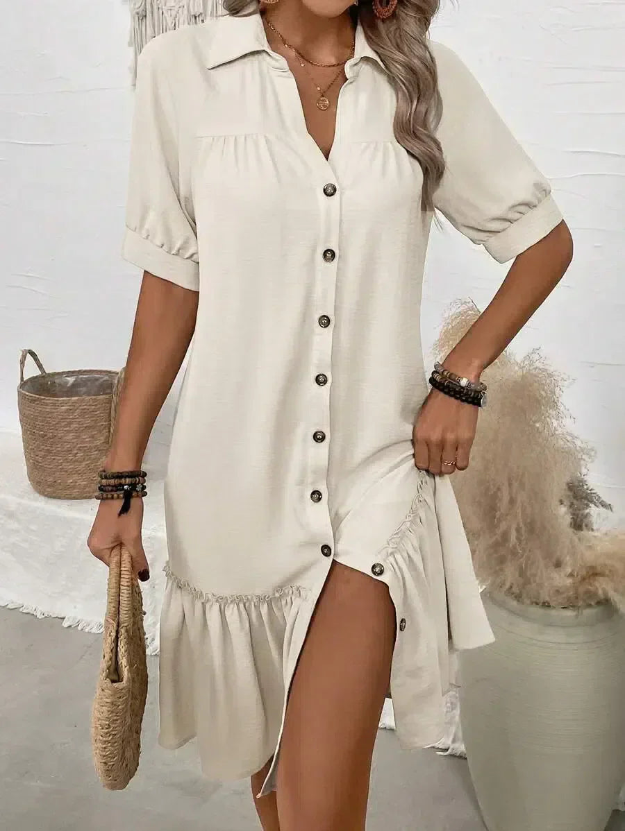Aliyah – Abito con bottoni e Volant nel Dobladillo