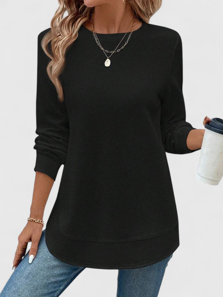 Nadyalyn | Elegante Maglione a maniche lunghe con Collo rotondo