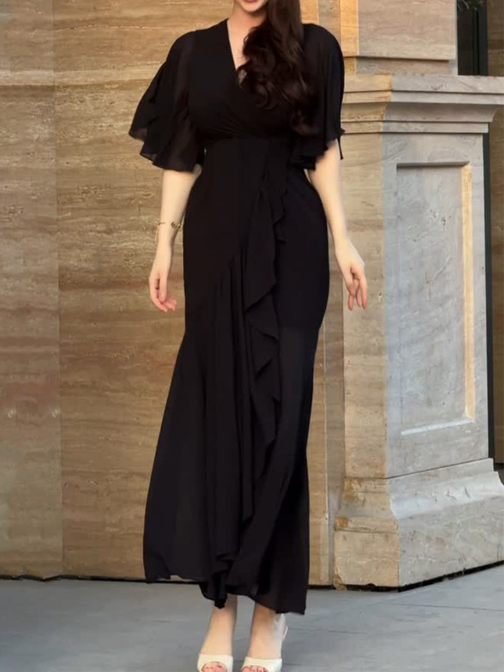 VIVIANA – ABITO MAXI AVVOLGENTE DI ELEGANZA FLOREALE