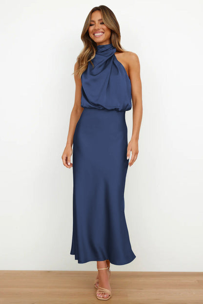Elise | Abito Halter di Raso Elegante – Gracioso e Chic
