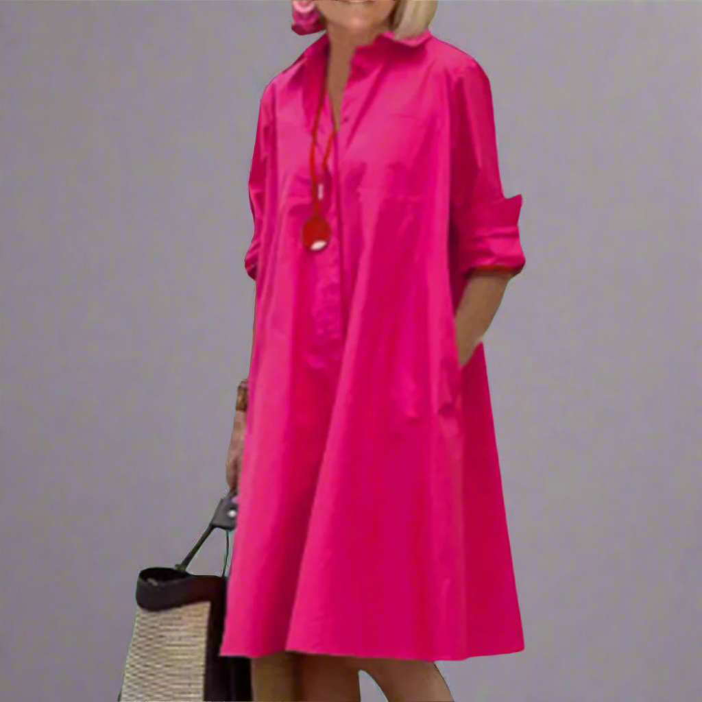 Índigo | Elegante Abito Camicia a maniche lunghe