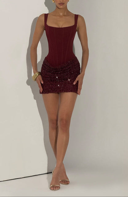 Patricia | Abito mini di scollo cuadrado