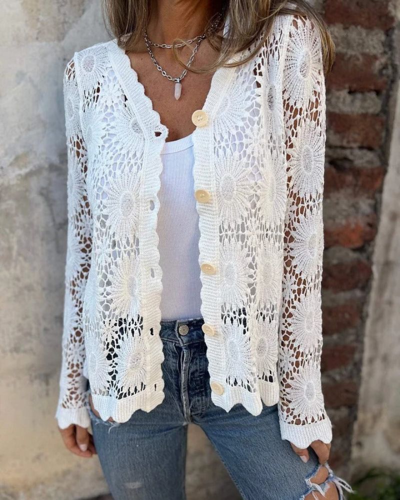 NALIE - Cardigan di Pizzo all'uncinetto