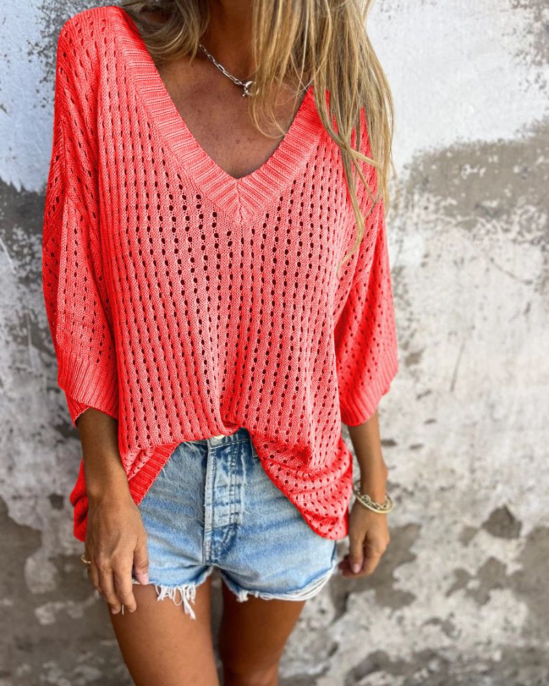 DAONA - Top di maglia con scollo a V