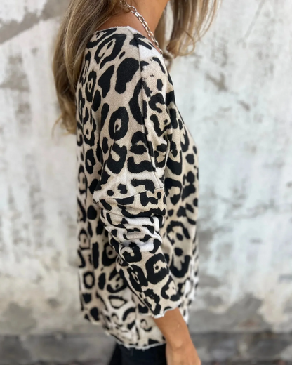 SERANA - BLUSA DI STAMPA DI LEOPARDO