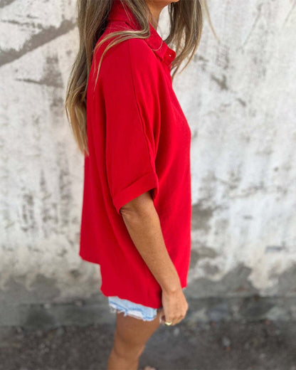Quinn - Camicia di bottone larga per donna