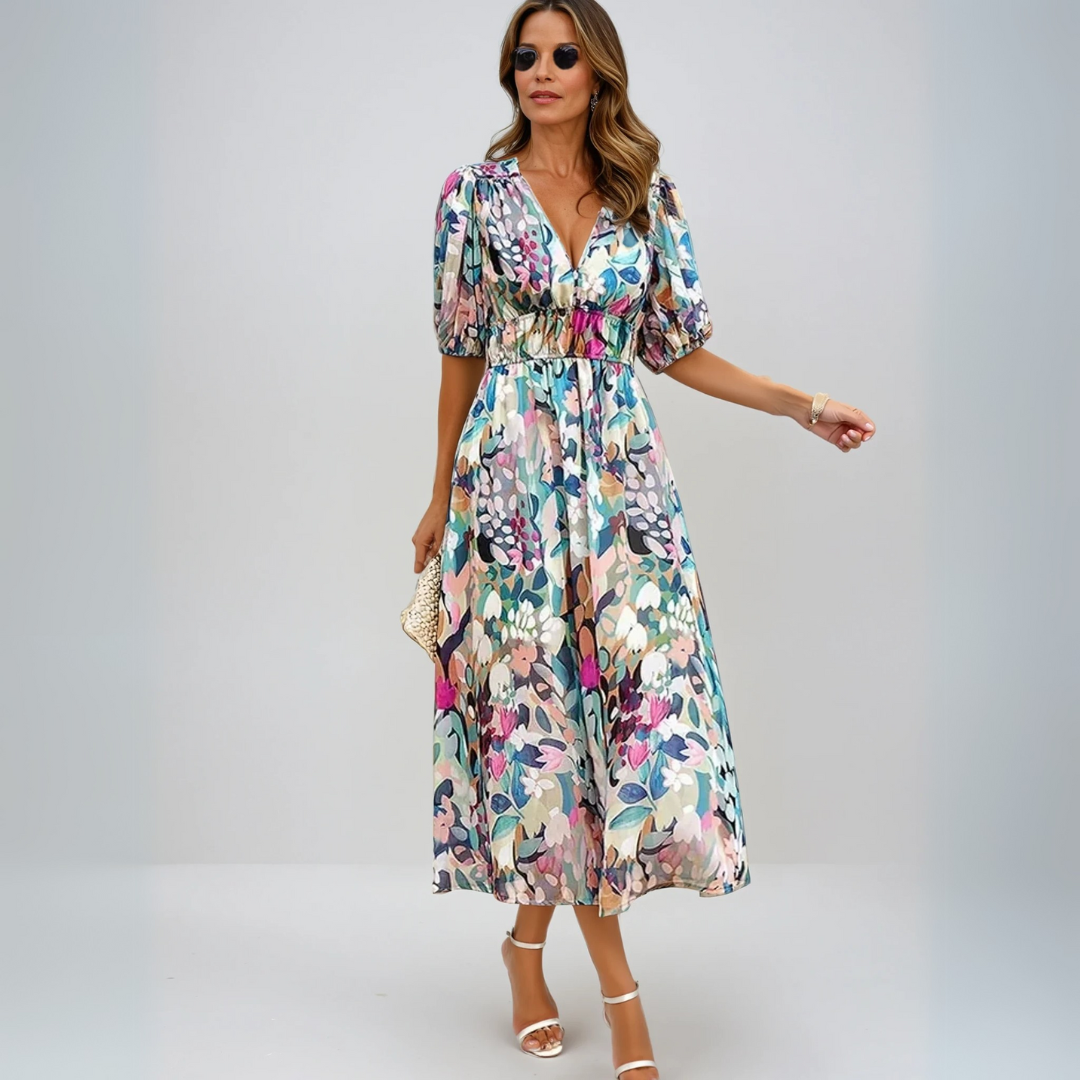 Flore - Abito Elegante con Motivo Floreale