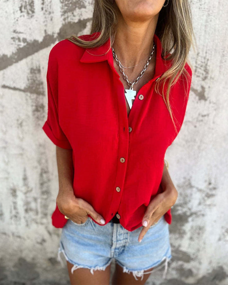 Quinn - Camicia di bottone larga per donna