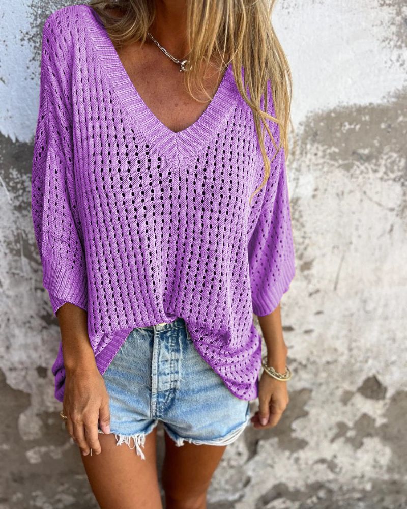 DAONA - Top di maglia con scollo a V