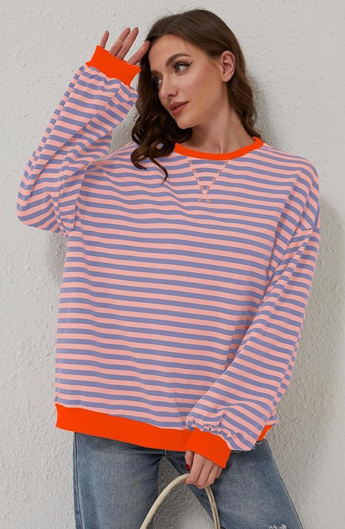 LINDA - MAGLIONE OVERSIZE A RIGHE